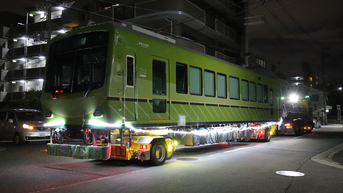叡電】デオ710形712号車搬出陸送 |2nd-train鉄道ニュース