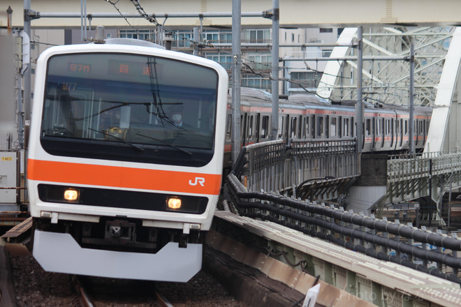 【JR東】209系ケヨM77編成 東京総合車両センター出場を両国駅で撮影した写真