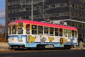【広電】1150形1156号出場試運転