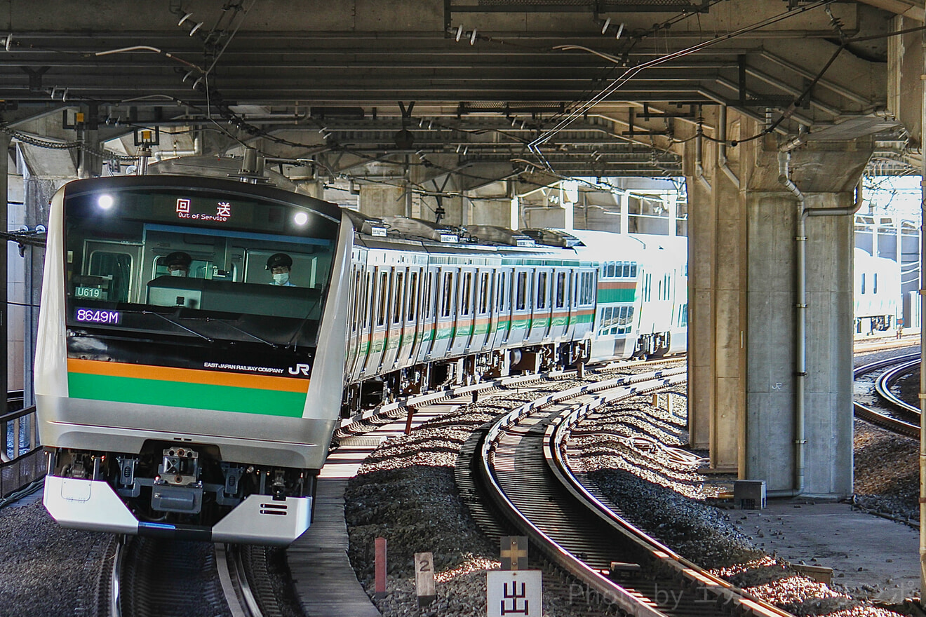 【JR東】E233系ヤマU619編成 東京総合車両センター出場回送の拡大写真