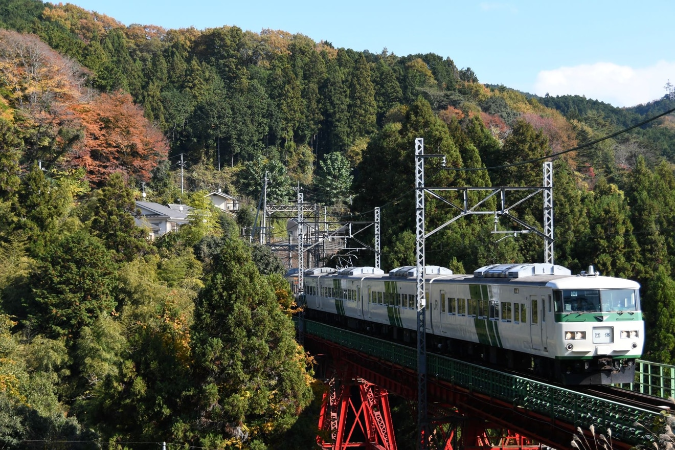 【JR東】185系B6編成使用の「青梅線沿線・奥多摩地酒列車モニターツアー」の拡大写真
