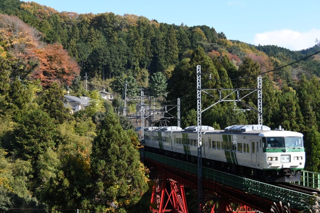 【JR東】185系B6編成使用の「青梅線沿線・奥多摩地酒列車モニターツアー」を不明で撮影した写真