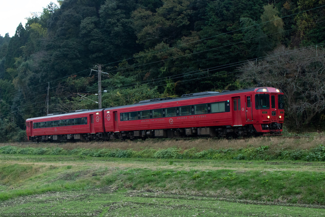 【JR九】キハ185系2両(キハ185-7 + キハ185-10)が鹿児島中央へ