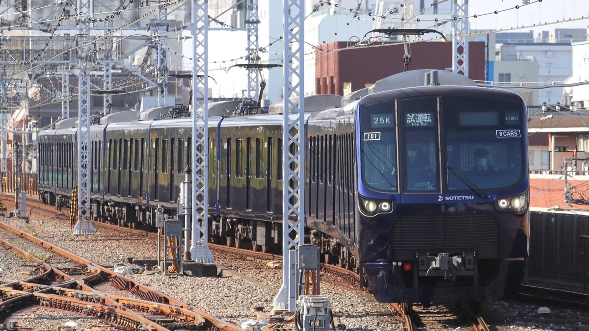 相鉄】 21000系21101Fが「8CARS」「101」のステッカーを付けて試運転 |2nd-train鉄道ニュース