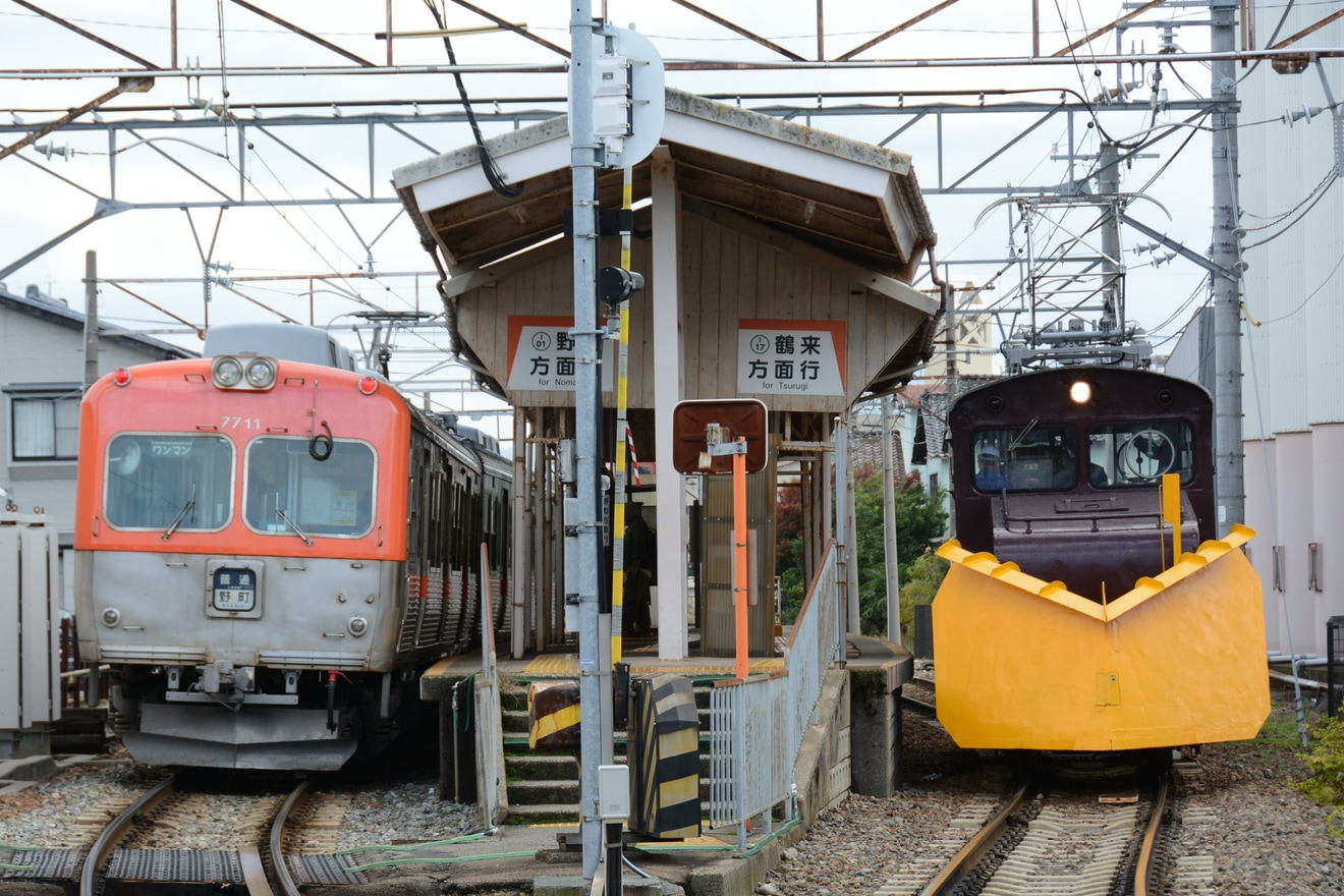 【北鉄】ED201が石川線でラッセル試運転の拡大写真