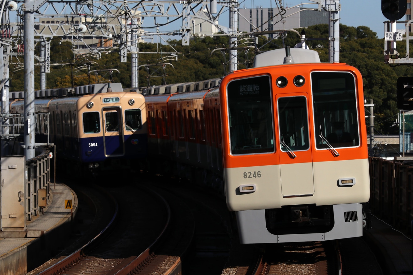【阪神】8000系8245F大阪側ユニット試運転の拡大写真