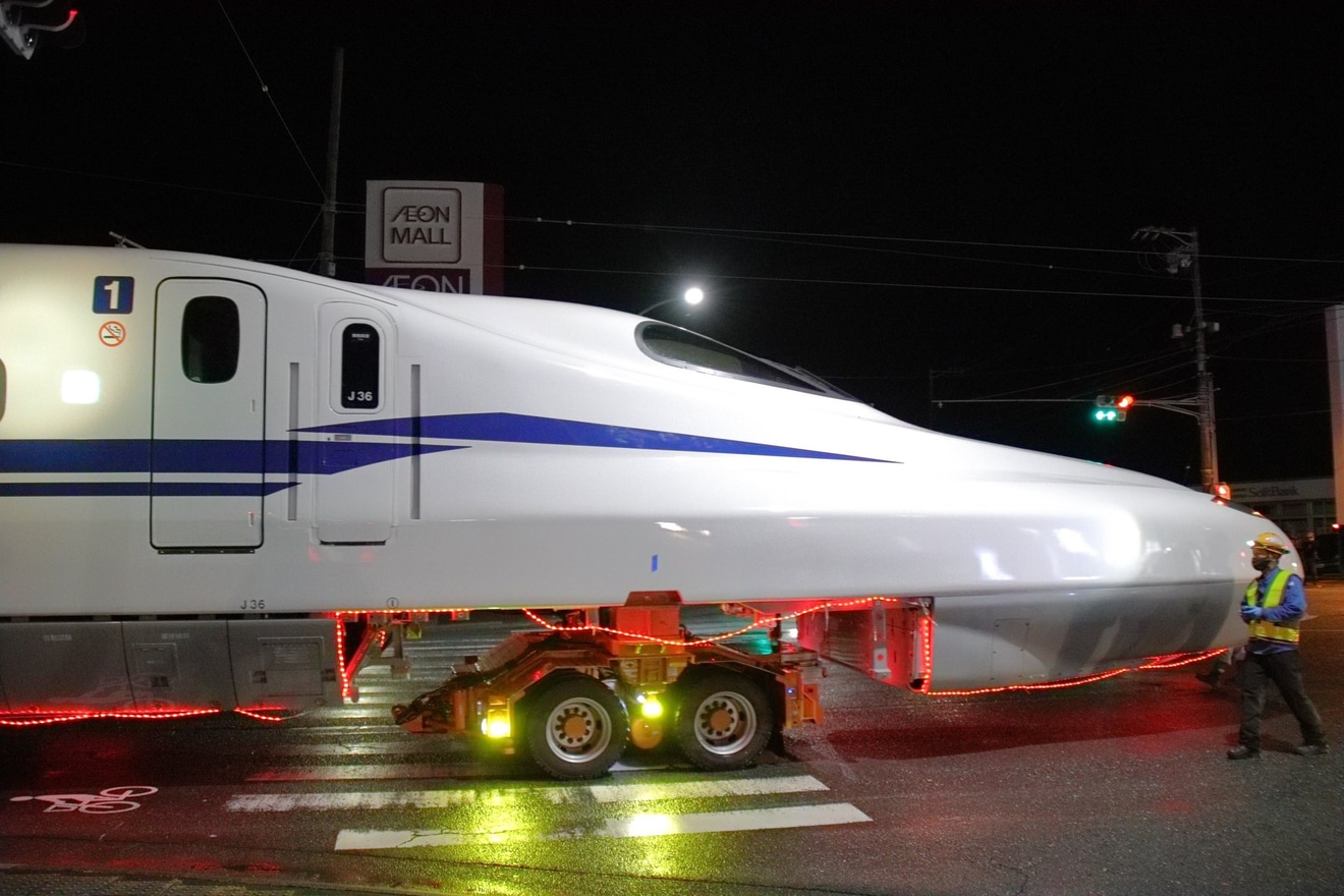 【JR海】N700S J36編成日本車両から陸送の拡大写真