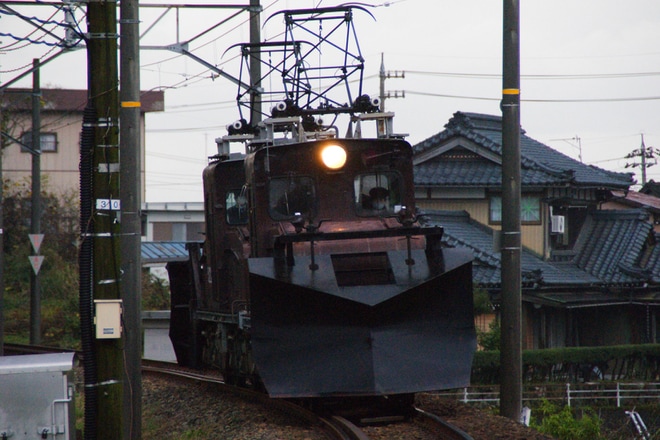 【えちぜん】ML521形（ML521+ML522)ラッセル試運転(202211)を永平寺口駅で撮影した写真