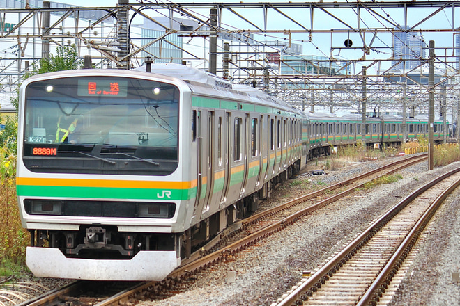 【JR東】E231系K-27編成 東京総合車両センター出場回送を新川崎駅で撮影した写真