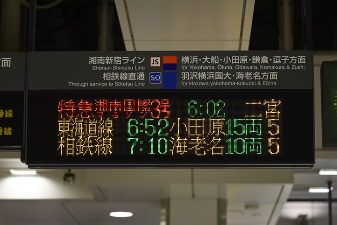 【JR東】E257系5000番台使用 特急湘南国際マラソン号運転を不明で撮影した写真