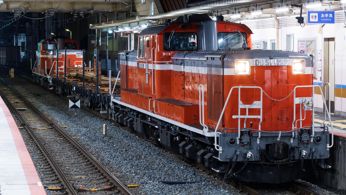 JR西】DD51-1192とDD51-1193のプッシュプルによる伊賀上野工臨 |2nd