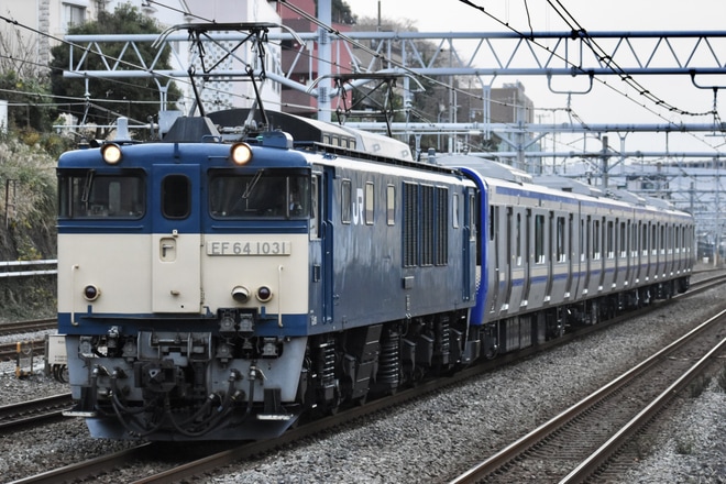 【JR東】E235系クラJ-19編成 配給輸送を新子安駅で撮影した写真