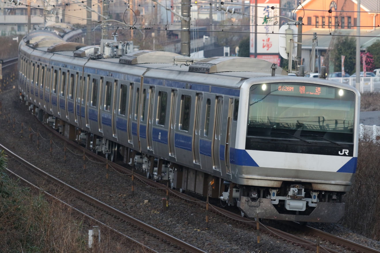 【JR東】E531系K408編成郡山総合車両センター出場回送(202212)の拡大写真