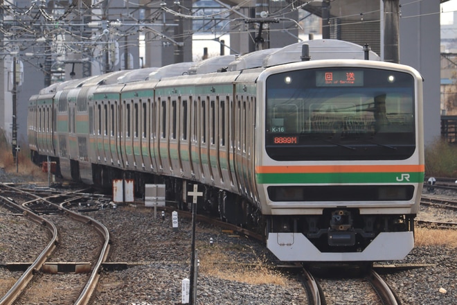 【JR東】E231系コツK-16編成 大宮総合車両センター出場を大宮駅で撮影した写真