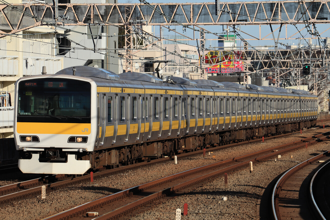 【JR東】E231系ミツA535編成東京総合車両センター出場回送の拡大写真