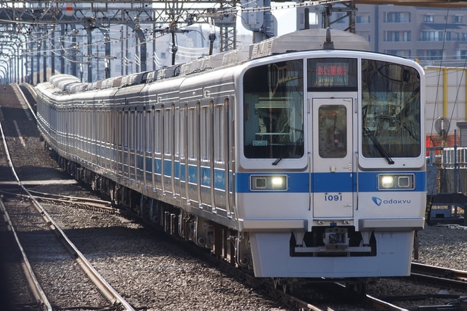 【小田急】1000形1091F大野総合車両所出場試運転を海老名駅で撮影した写真