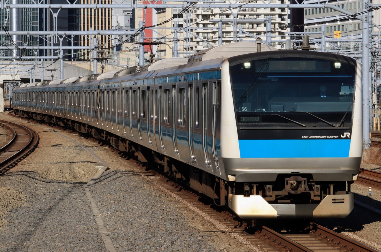 【JR東】E233系サイ156編成 東京総合車両センター入場(2023)の拡大写真