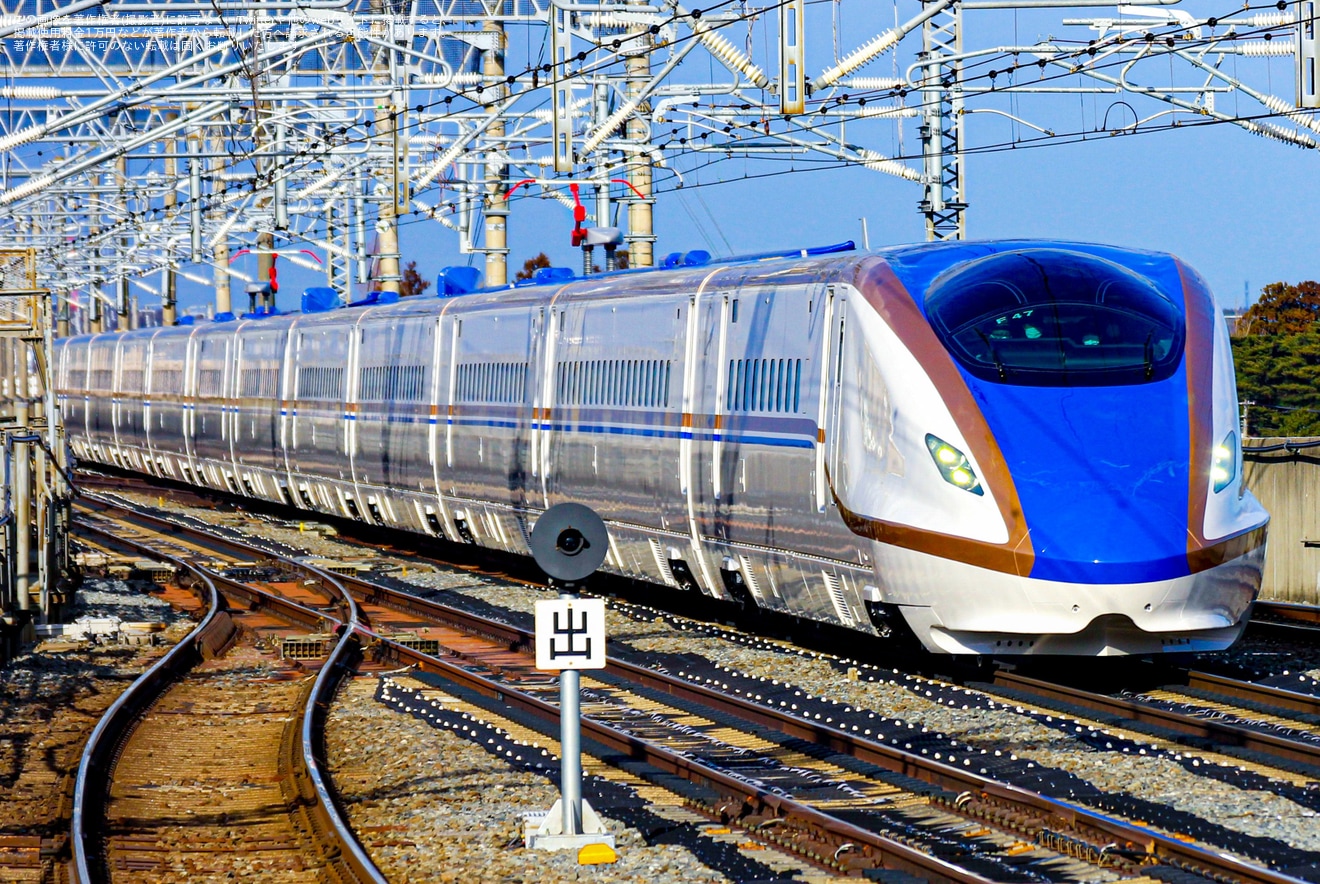 【JR東】E7系F47編成が東北新幹線で公式試運転の拡大写真