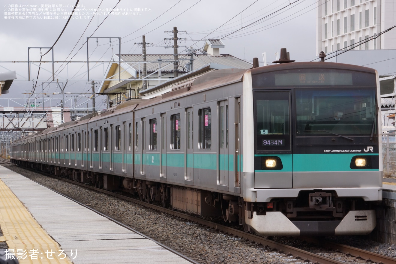 【JR東】E233系マト5編成長野総合車両センター出場回送の拡大写真