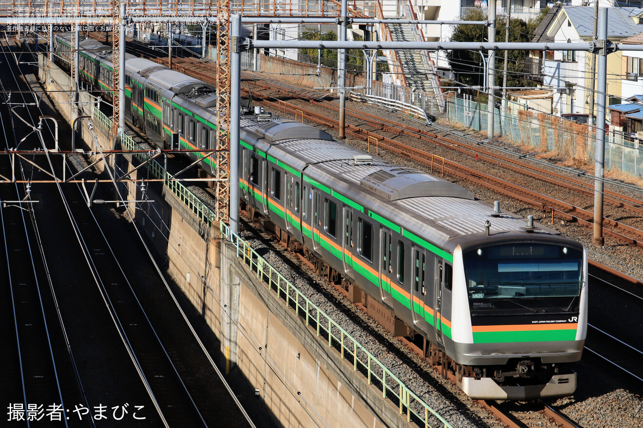 【JR東】E233系ヤマU625編成東京総合車両センター入場回送の拡大写真