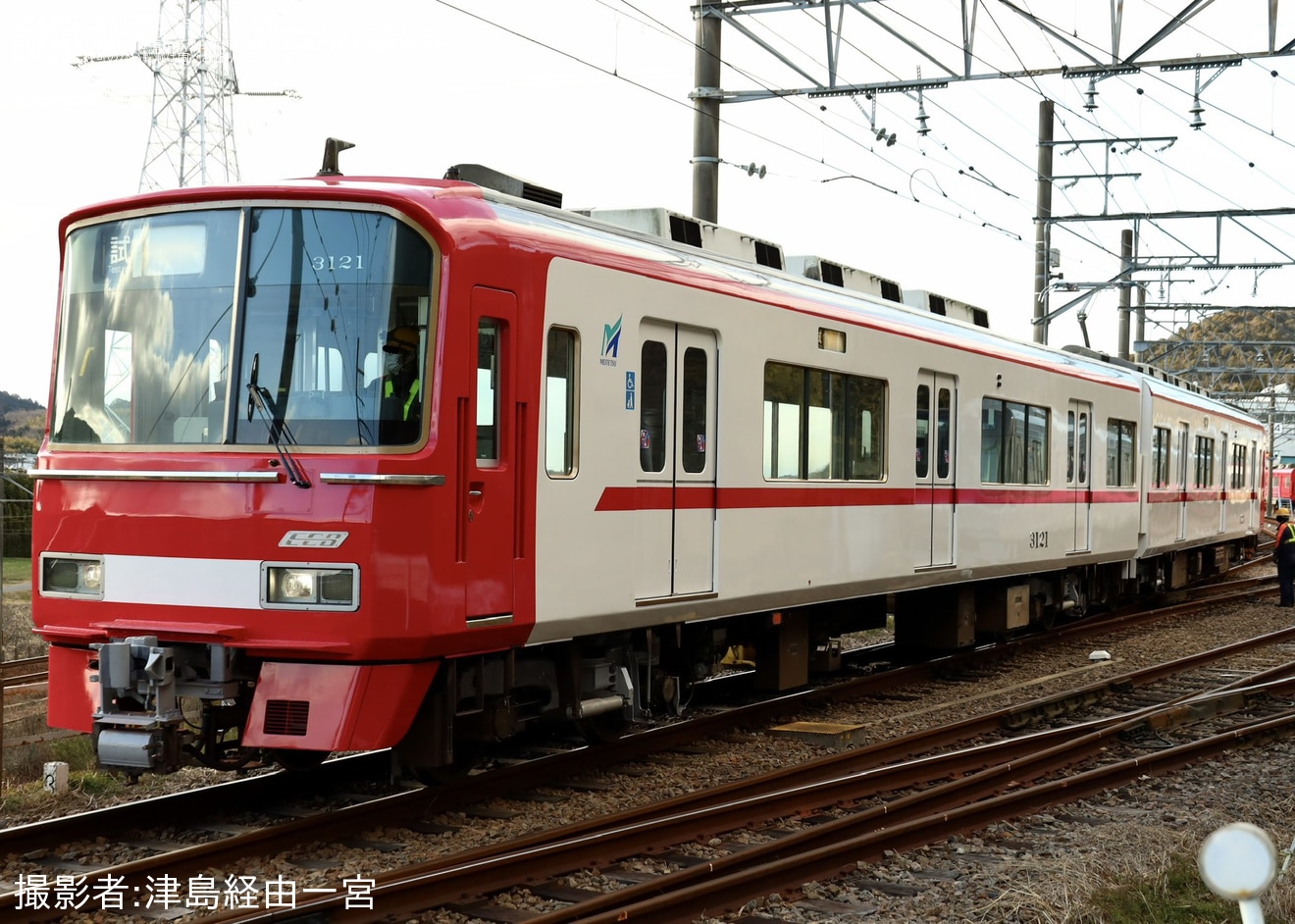 【名鉄】3100系3次車の3121Fが新塗装にの拡大写真