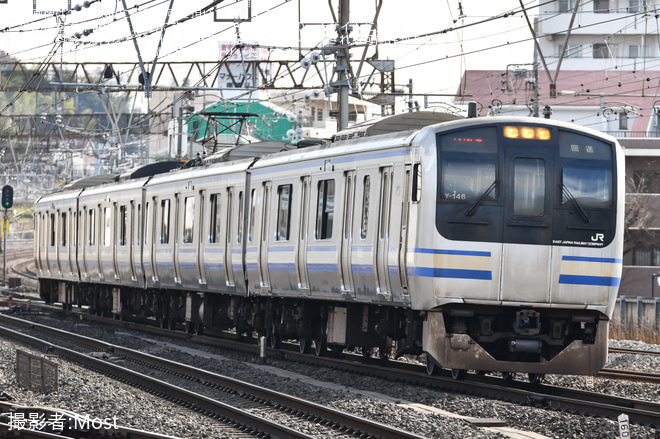 【JR東】E217系クラY-146編成 東京総合車両センターへ回送を戸塚駅で撮影した写真