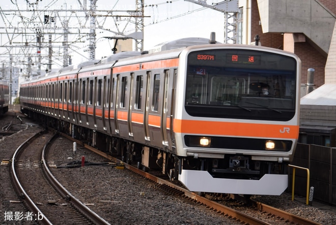 【JR東】E231系MU21編成東京総合車両センター出場回送を市川駅で撮影した写真