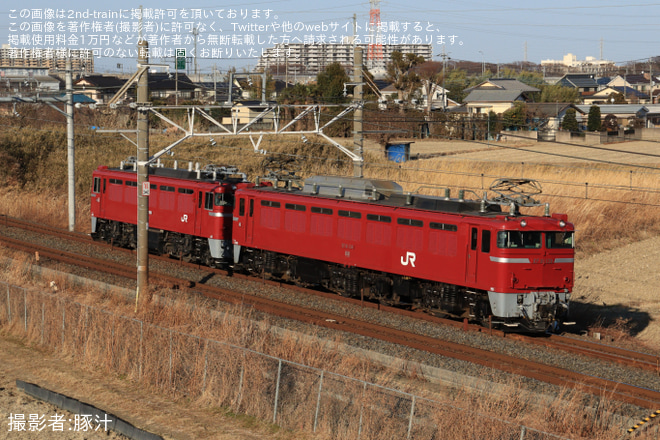 【JR東】ED75-759 秋田総合車両センター入場配給輸送を白岡～新白岡間で撮影した写真
