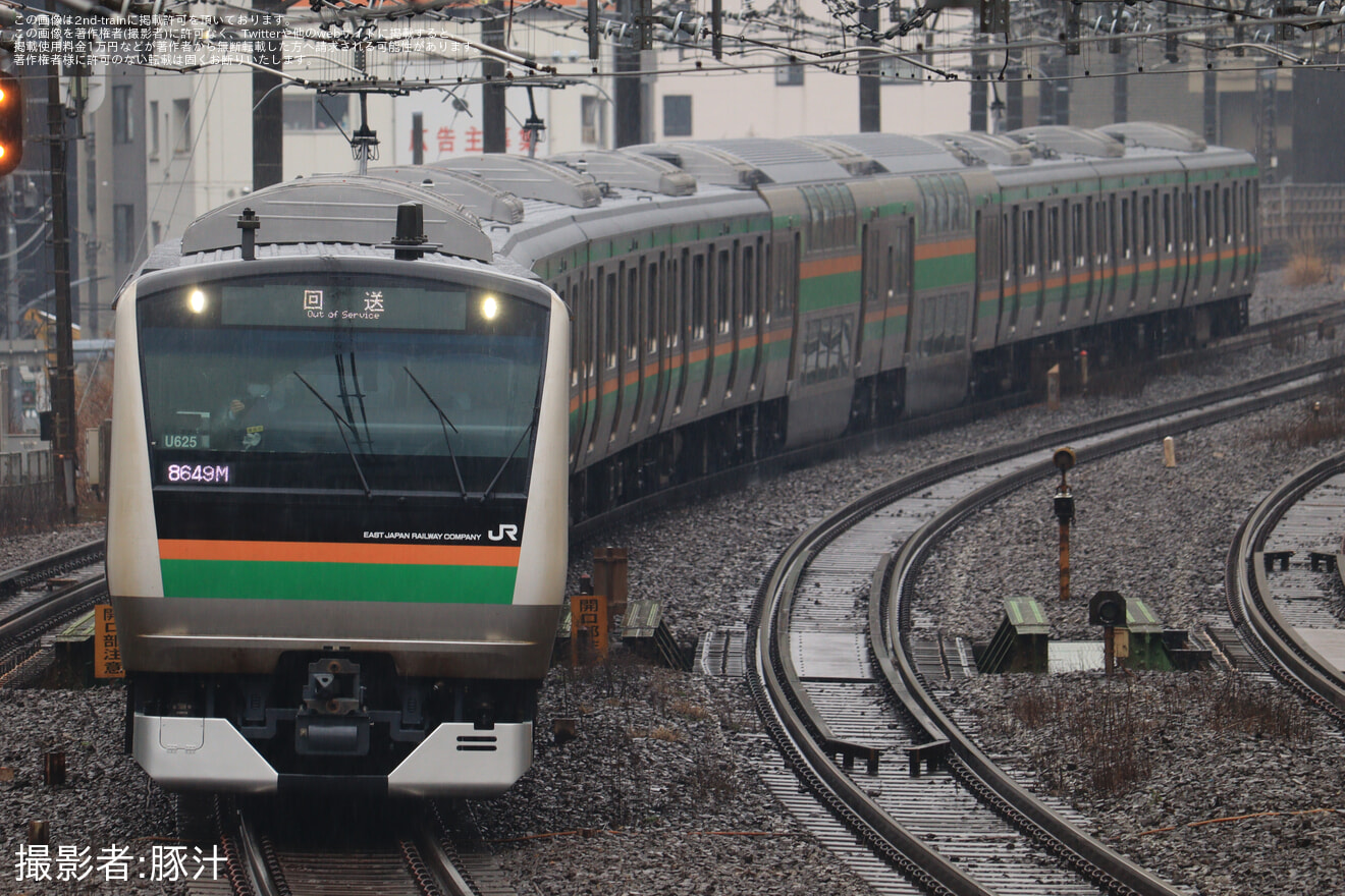 【JR東】E233系U625編成東京総合車両センター出場回送の拡大写真