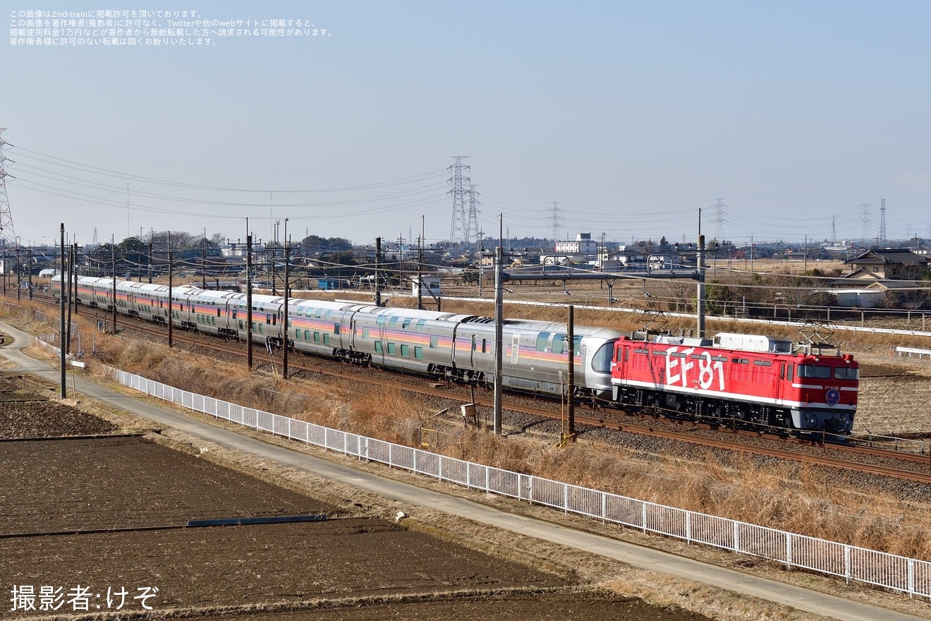 【JR東】EF81-95牽引仙台行きカシオペア紀行運転の拡大写真