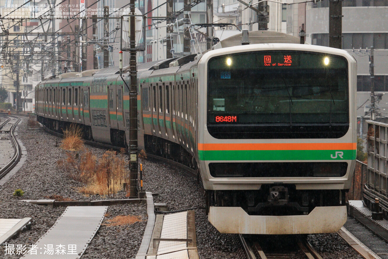 【JR東】E231系ヤマU517編成東京総合車両センター入場回送の拡大写真