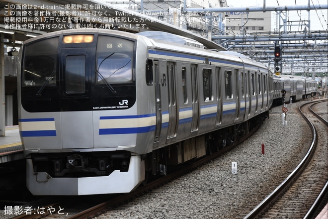 【JR東】E217系クラY-41編成 東京総合車両センター出場回送を大崎駅で撮影した写真