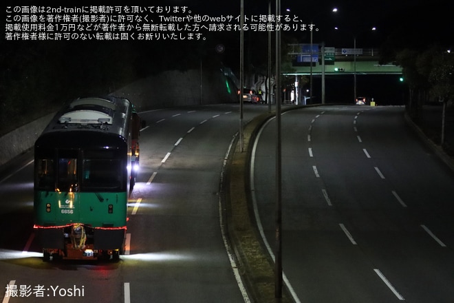 【神戸市交】6000形6156F川崎車両から陸送を不明で撮影した写真
