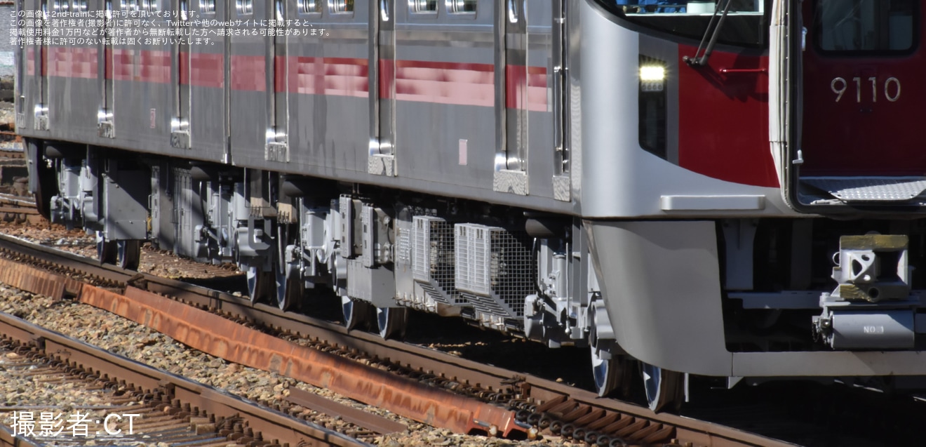 【西鉄】9000形9110F筑紫車両基地出場試運転の拡大写真