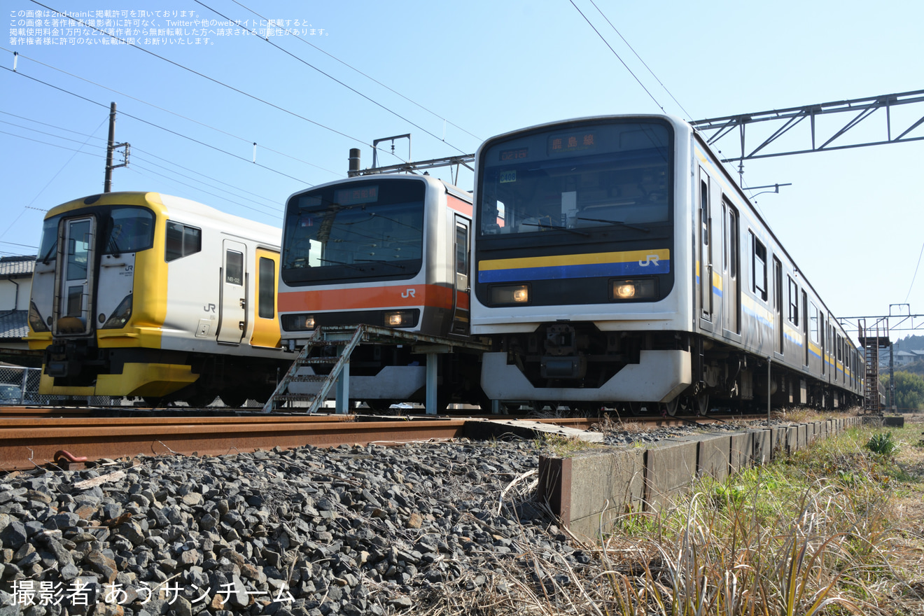 【JR東】E231 系(武蔵野線車両)が上総一ノ宮駅電留線に入線！車両撮影会の拡大写真