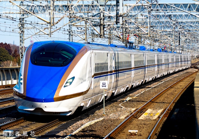 【JR東】E7系F6編成新幹線総合車両センター出場回送を不明で撮影した写真