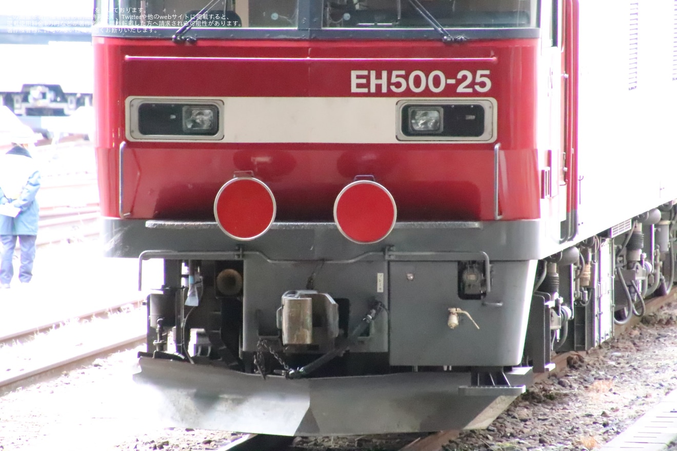 【JR貨】EH500-25がスカート欠けた状態で大宮車両所入場の拡大写真