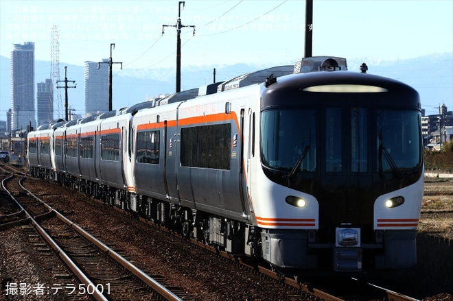 【JR海】HC85系D102+D7+D104編成試運転を長森駅で撮影した写真