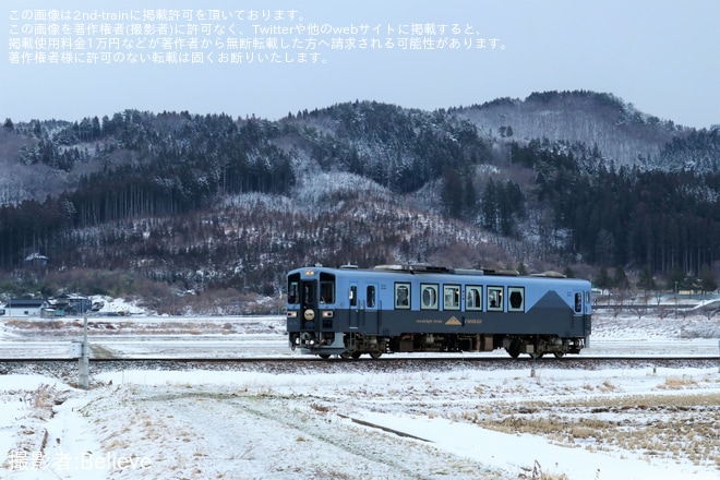 【由利鉄】｢やしま冬まつり･酒蔵開放｣開催に伴う臨時列車と増結運転を不明で撮影した写真