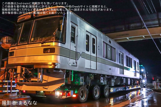 【北鉄】03系134-834Fが金沢総合車両所松任本所から陸送を不明で撮影した写真