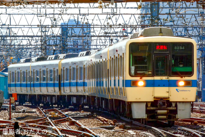 【小田急】8000形8254F(8254×6)大野総合車両所出場試運転を相模大野駅で撮影した写真