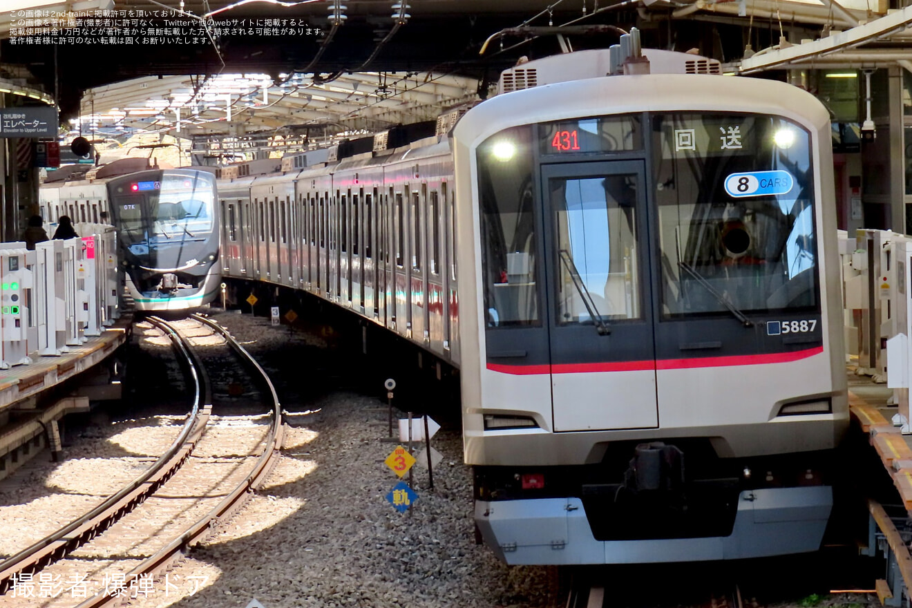 【東急】5080系5187Fが長津田検車区への拡大写真