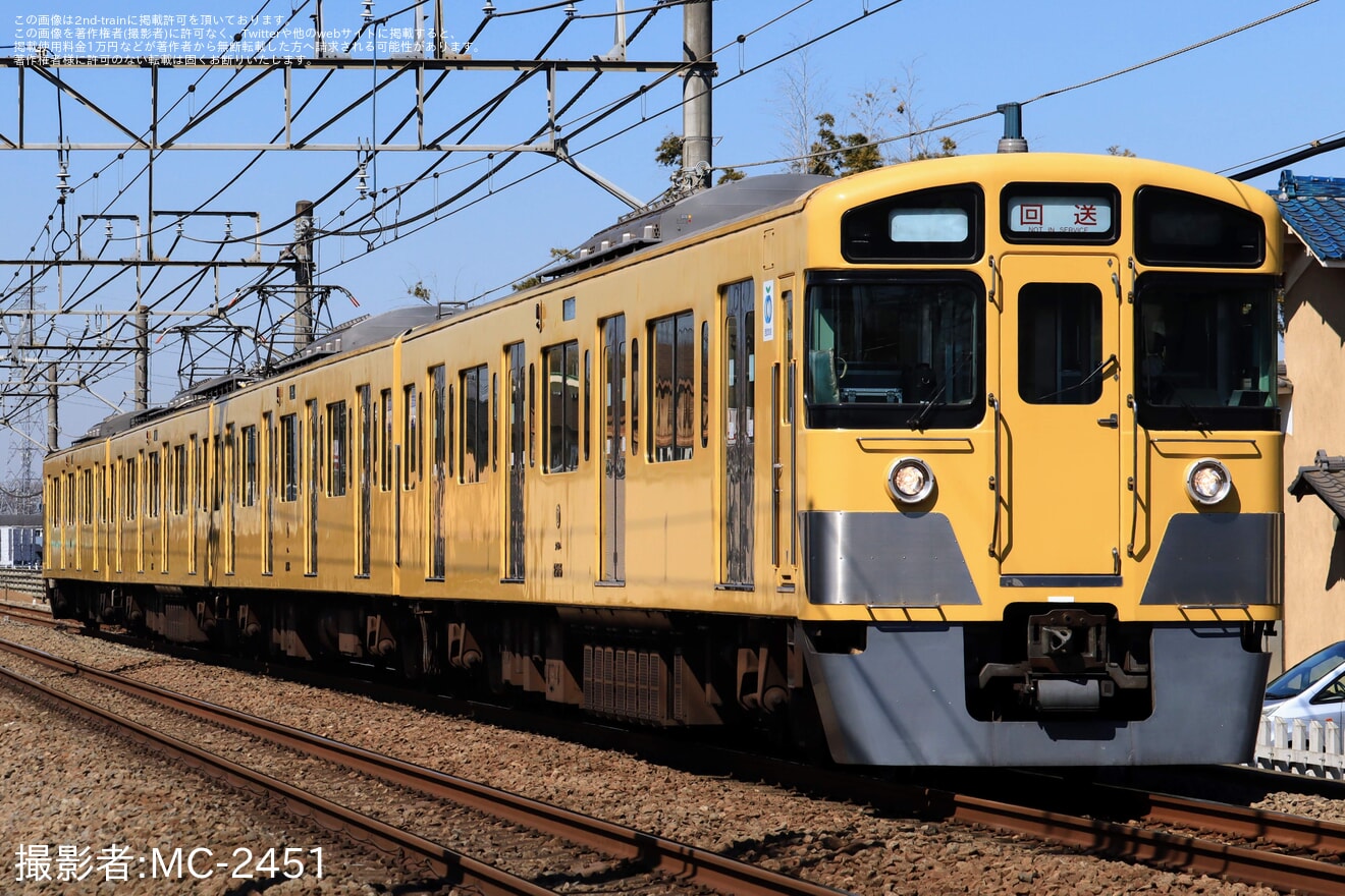 【西武】2000系2515F 小手指車両基地へ回送の拡大写真