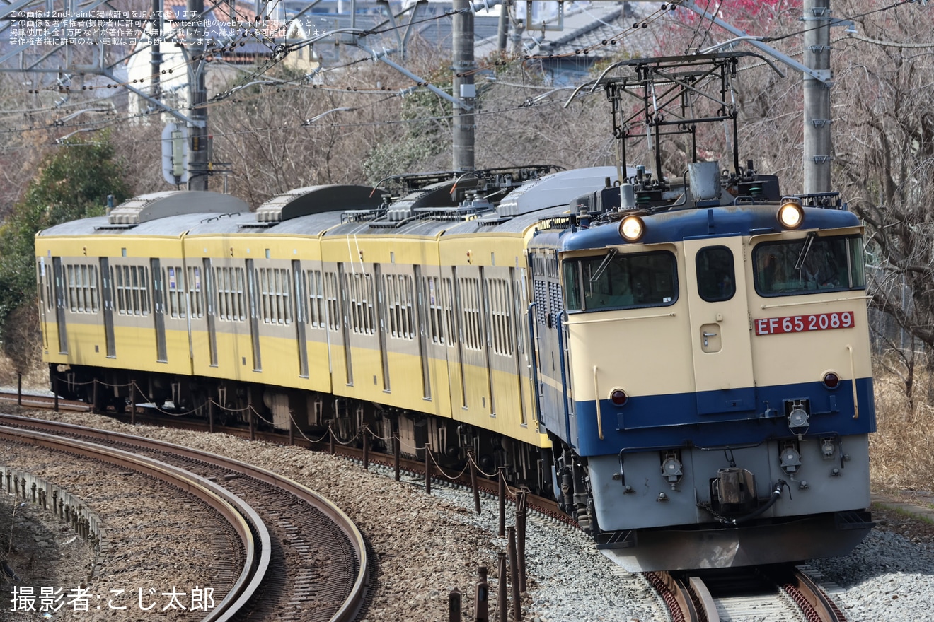 【西武】新101系1245F(ツートンカラー)多摩川線から甲種輸送の拡大写真