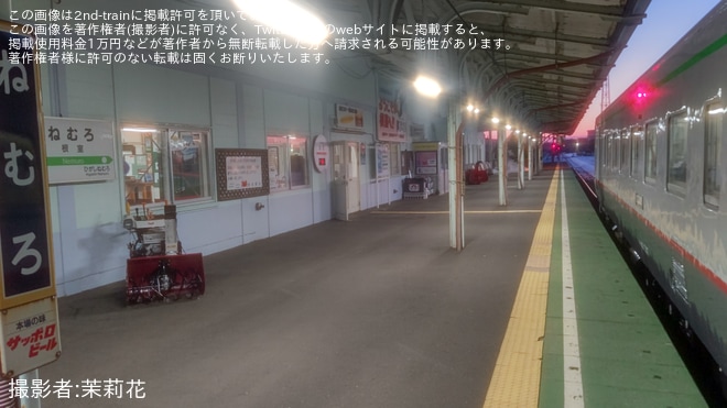 【JR北】花咲線でキハ40-1747「復刻宗谷急行色」が代走を根室駅で撮影した写真