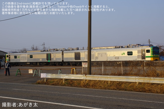 【JR東】新型事業用電車E493系が藤寄へ陸送を不明で撮影した写真