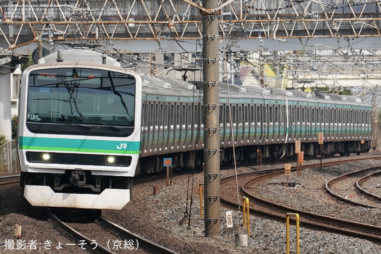 【JR東】E231系マト103編成がLED前照灯にの拡大写真