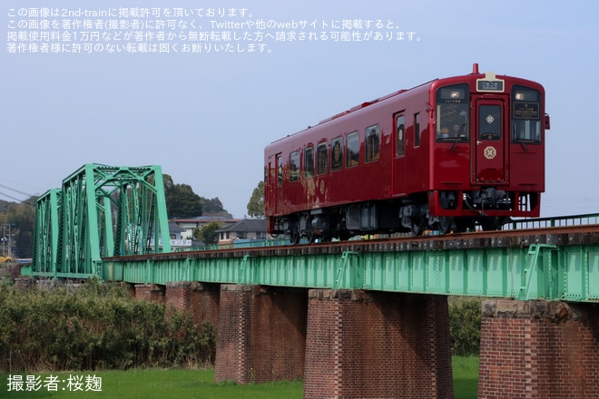 【平筑】400形HT402「ことこと列車」検査出場し運転を不明で撮影した写真