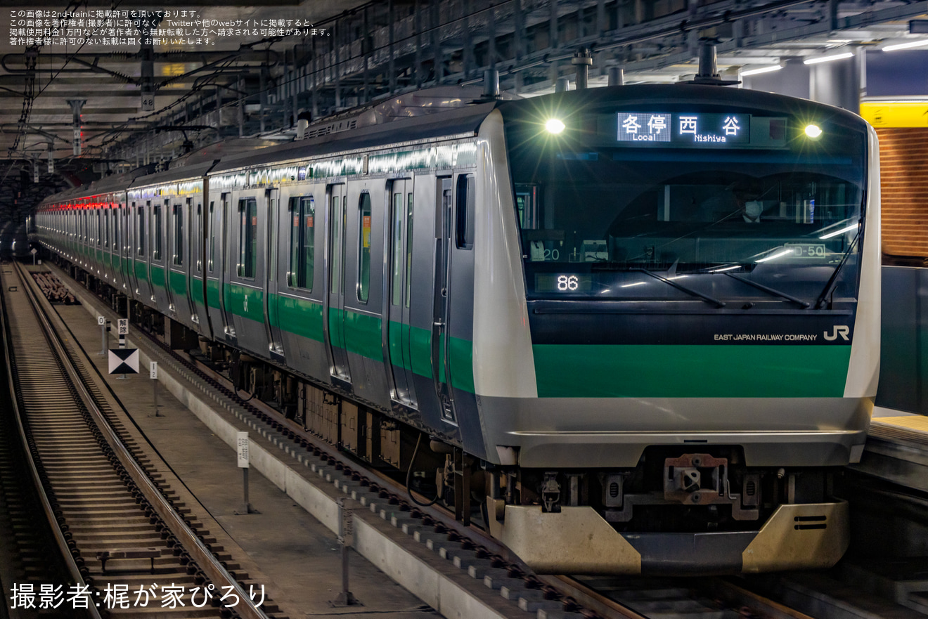 【JR東】E233系による「各停西谷行き」が運行終了の拡大写真