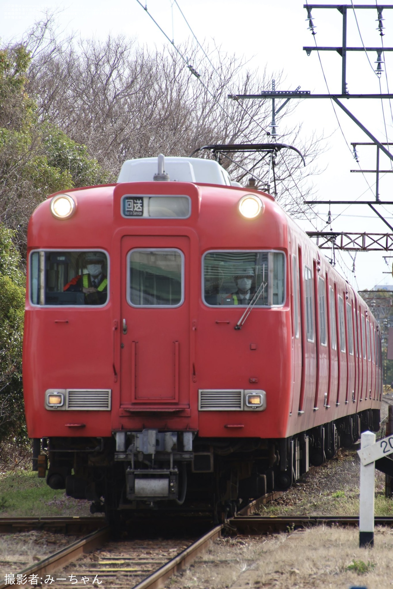 【名鉄】6000系6002F大江から廃車回送と搬出作業の拡大写真